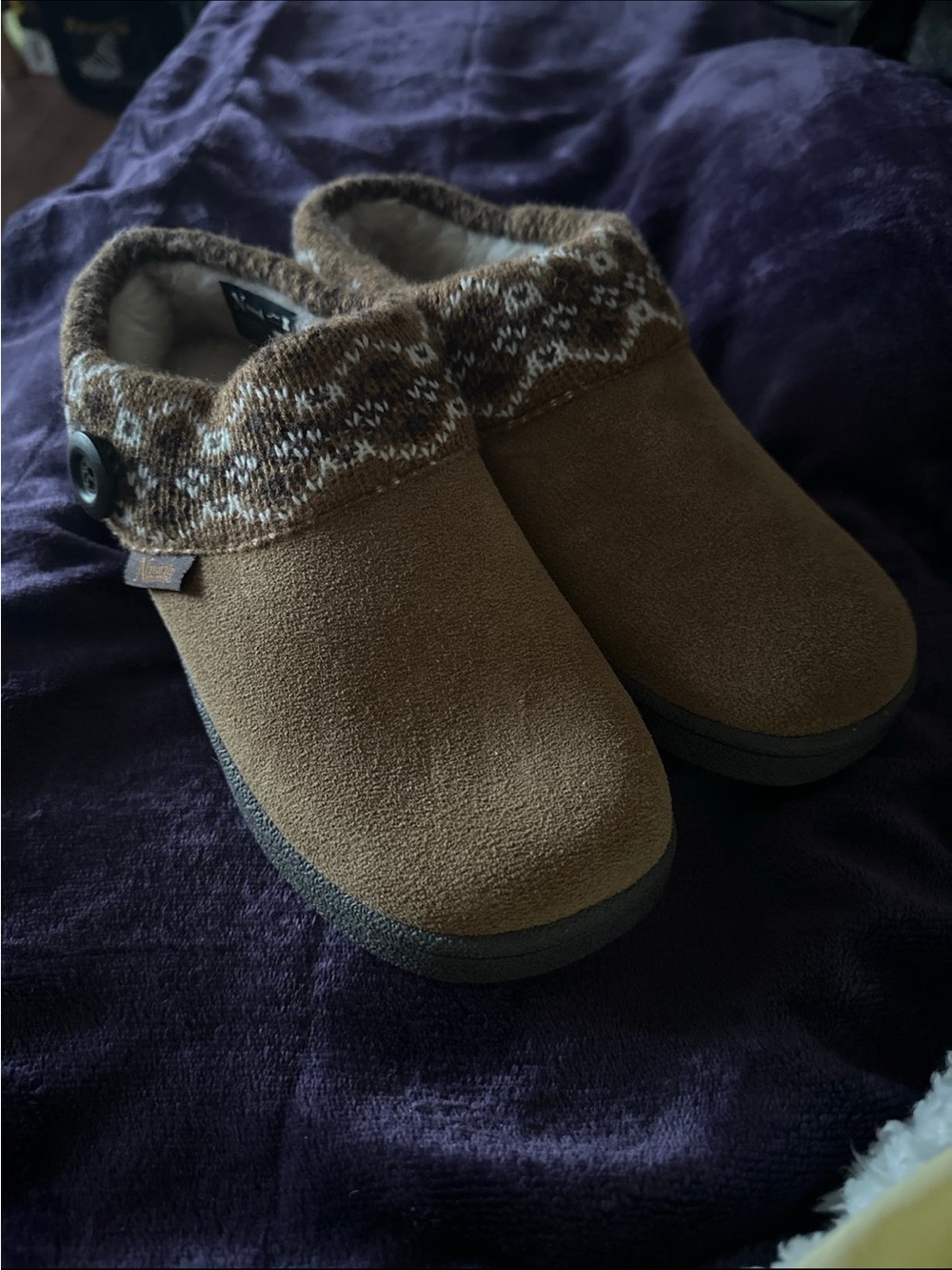Natural Reflections Suede Clogs II - Cognac